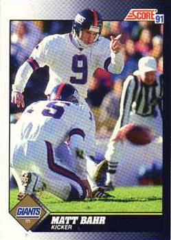 Matt Bahr New York Giants 1991 Score NFL #481